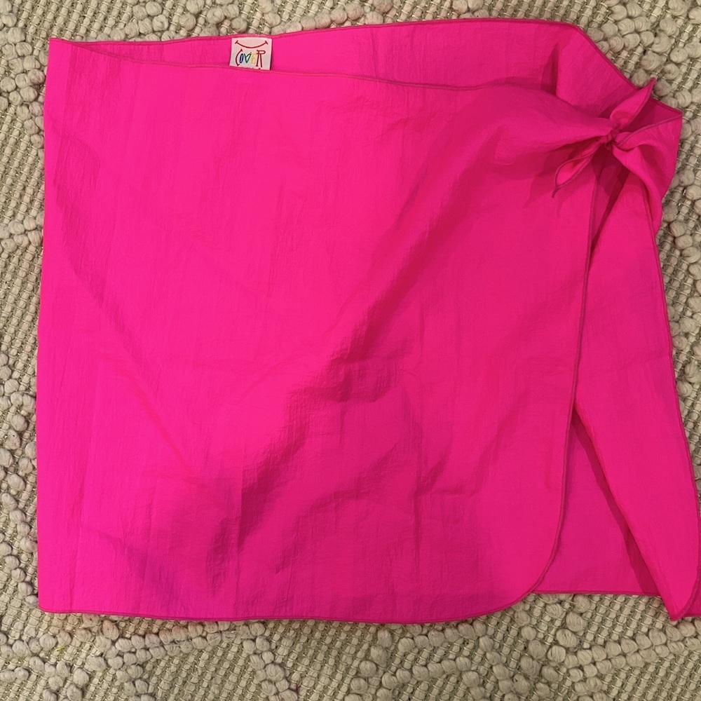 Vintage Windbreaker Material Sarong Neon Pink